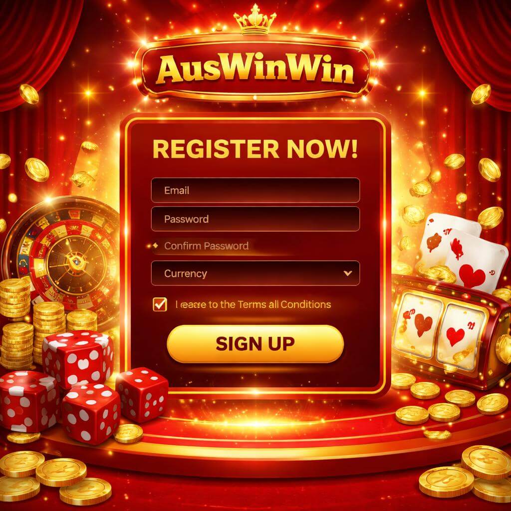 Auswinwin account access page for a casino platform with a wide range of games and real time play